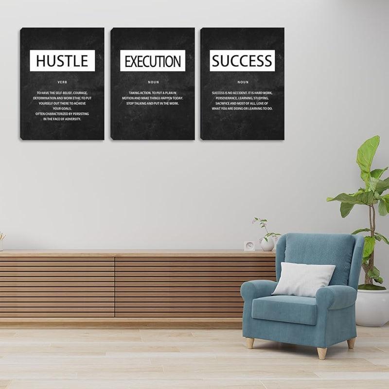 Inspirational Wall Art Canvas Set For Motivation And Success-Original Frame