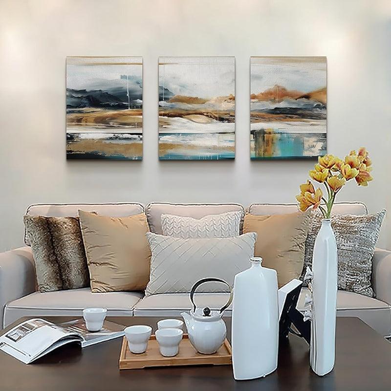 Abstract Mountain Forest Landscapes Canvas Wall Art Set-Original Frame