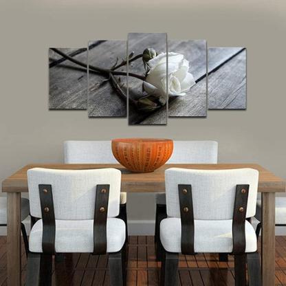5 Pieces Floral Canvas Prints Wall Art Set-Original Frame