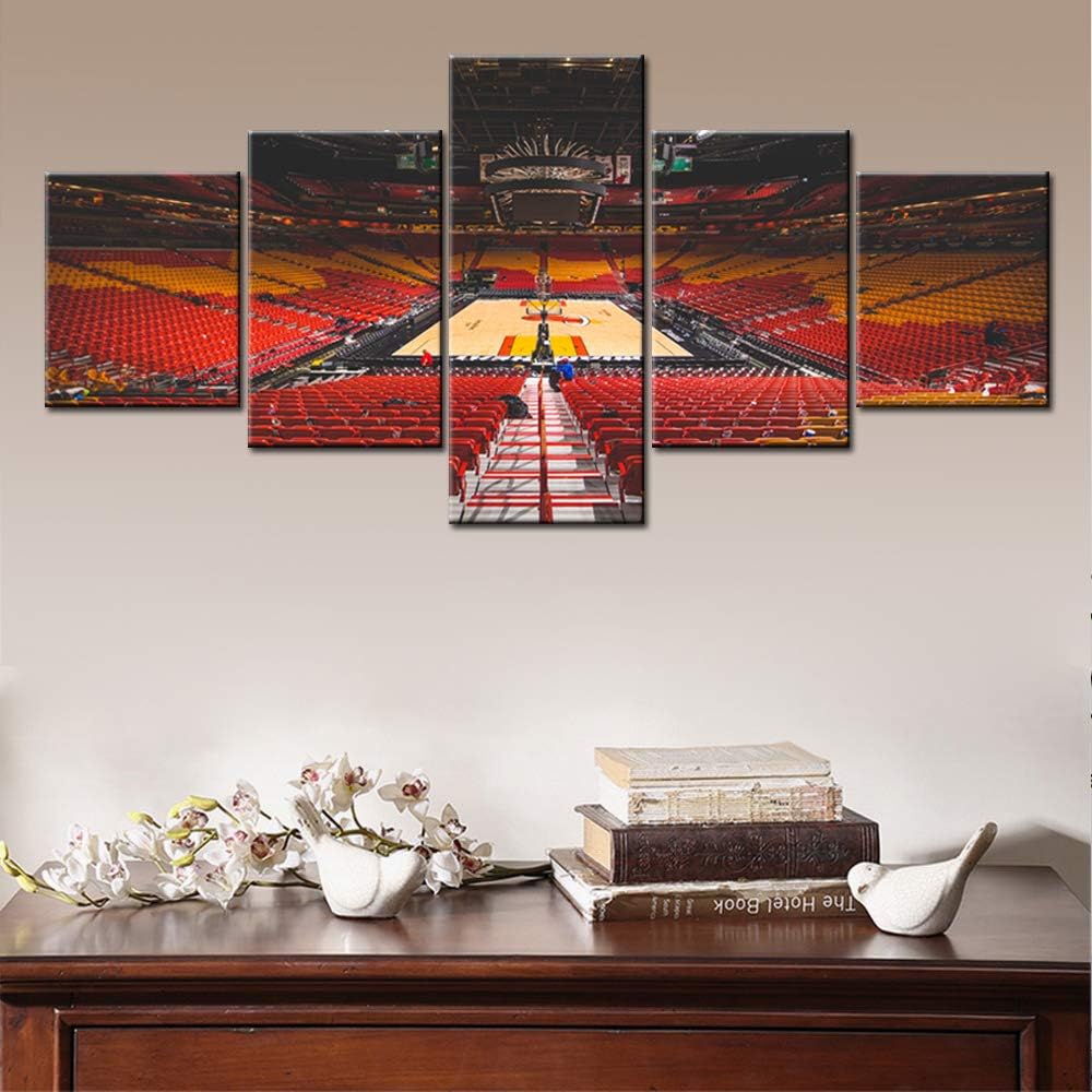  5 Piece Canvas Wall Art Of Basketball Arena Sports Room