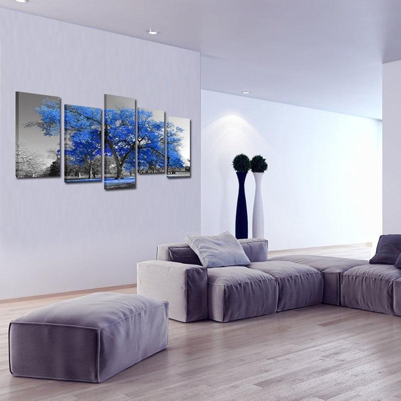5 Piece Tree Landscape Wall Art Set-Original Frame