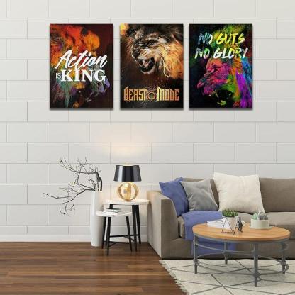 Inspirational Wall Art Canvas Set For Motivation And Success-Original Frame