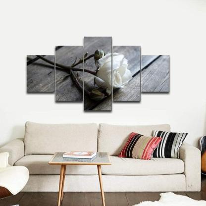 5 Pieces Floral Canvas Prints Wall Art Set-Original Frame