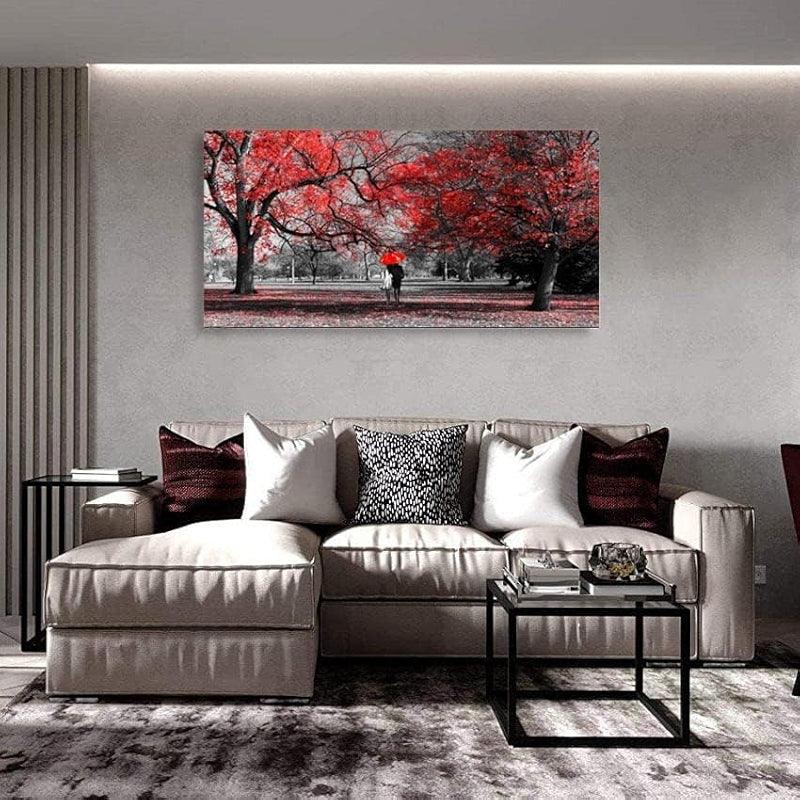 Umbrella Walk And Sea Wall Art-Original Frame