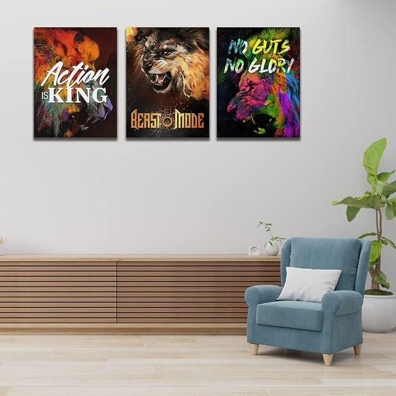 Inspirational Wall Art Canvas Set For Motivation And Success-Original Frame