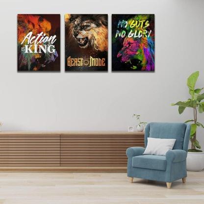 Inspirational Wall Art Canvas Set For Motivation And Success-Original Frame