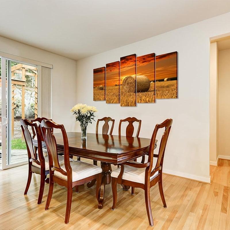 Large Canvas Art Set Featuring Autumn Landscape Wall Decor-Original Frame