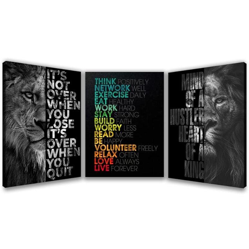 Inspirational Wall Art Canvas Set For Motivation And Success-Original Frame