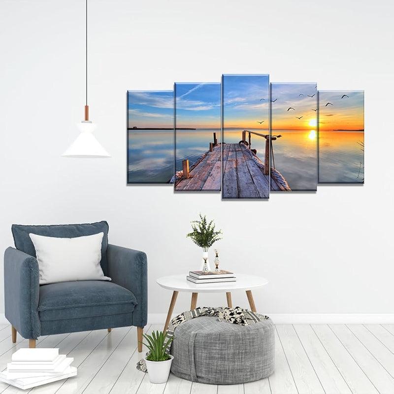 Large Canvas Art Set Featuring Autumn Landscape Wall Decor-Original Frame