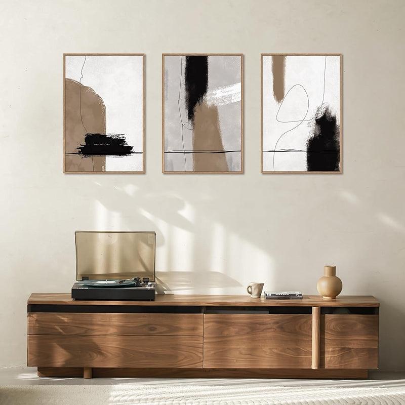 5 Pieces Textured Landscape Abstract Wall Art-Original Frame