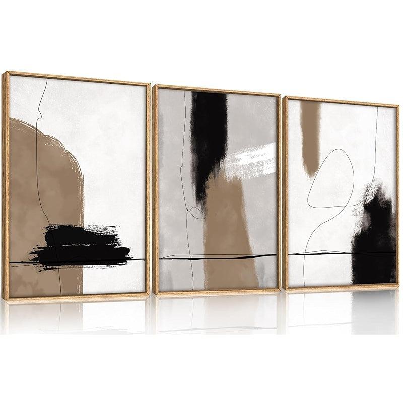 5 Pieces Textured Landscape Abstract Wall Art-Original Frame