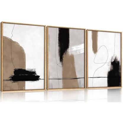 5 Pieces Textured Landscape Abstract Wall Art-Original Frame