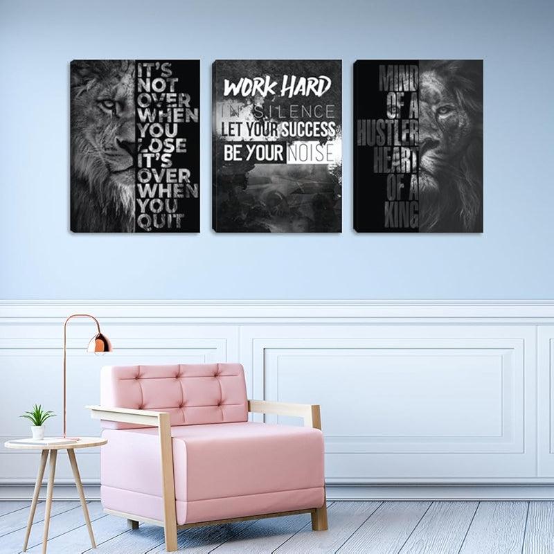 Inspirational Wall Art Canvas Set For Motivation And Success-Original Frame