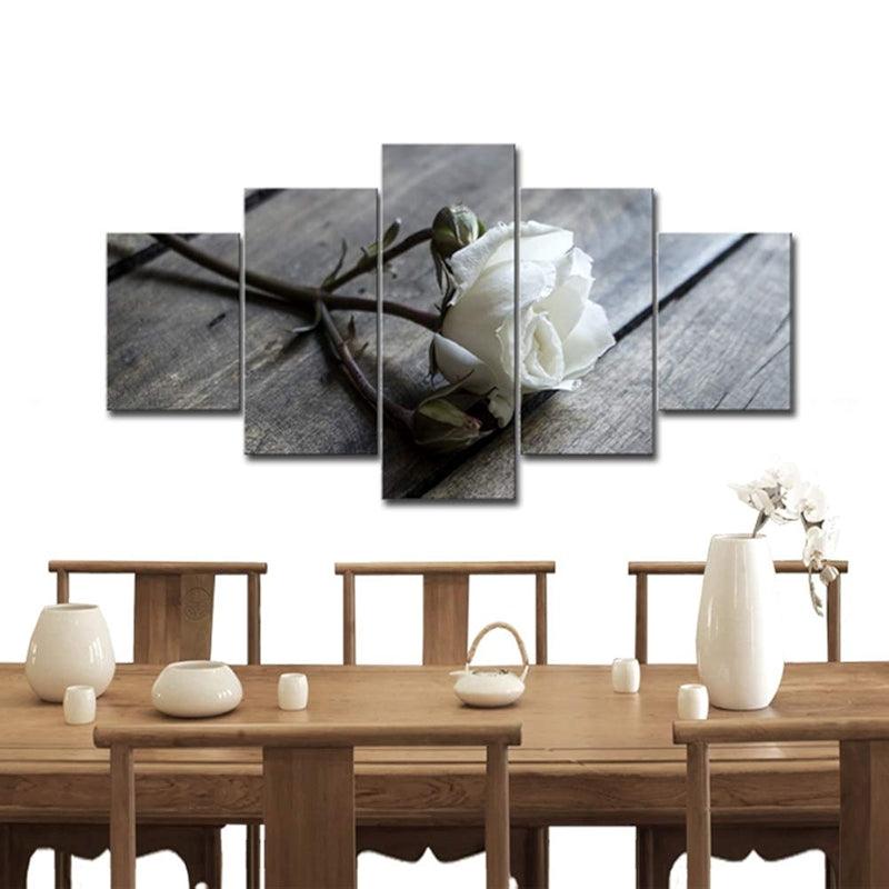 5 Pieces Floral Canvas Prints Wall Art Set-Original Frame