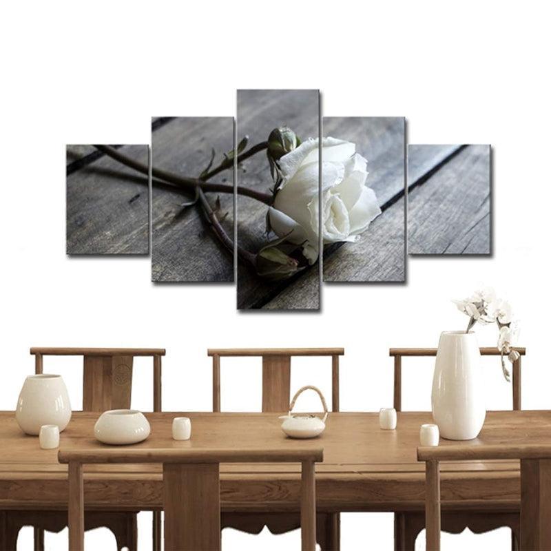 5 Pieces Floral Canvas Prints Wall Art Set-Original Frame