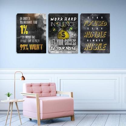 Inspirational Wall Art Canvas Set For Motivation And Success-Original Frame