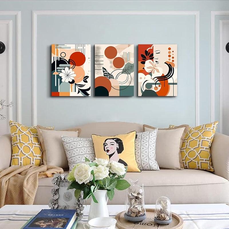 Abstract Mountain Forest Landscapes Canvas Wall Art Set-Original Frame