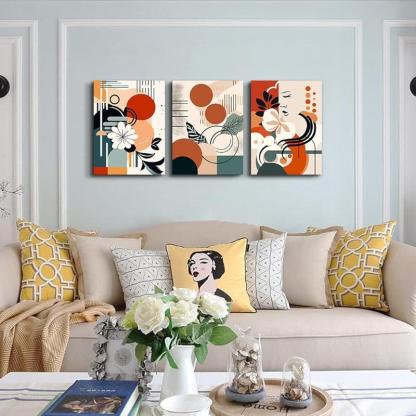 Abstract Mountain Forest Landscapes Canvas Wall Art Set-Original Frame