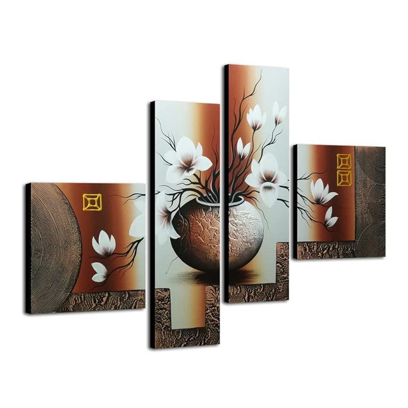 Decorative Floral Canvas Artwork Set-Original Frame