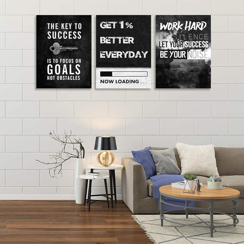 Inspirational Wall Art Canvas Set For Motivation And Success-Original Frame