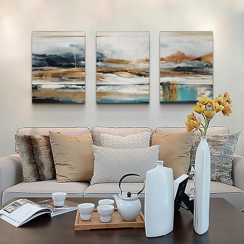 Abstract Mountain Forest Landscapes Canvas Wall Art Set-Original Frame