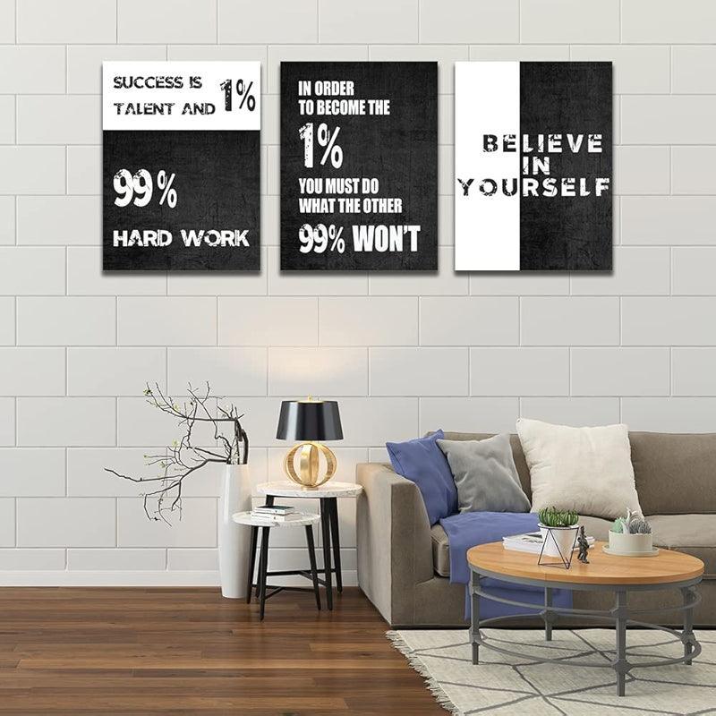 Inspirational Wall Art Canvas Set For Motivation And Success-Original Frame