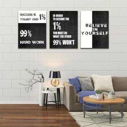 Inspirational Wall Art Canvas Set For Motivation And Success-Original Frame