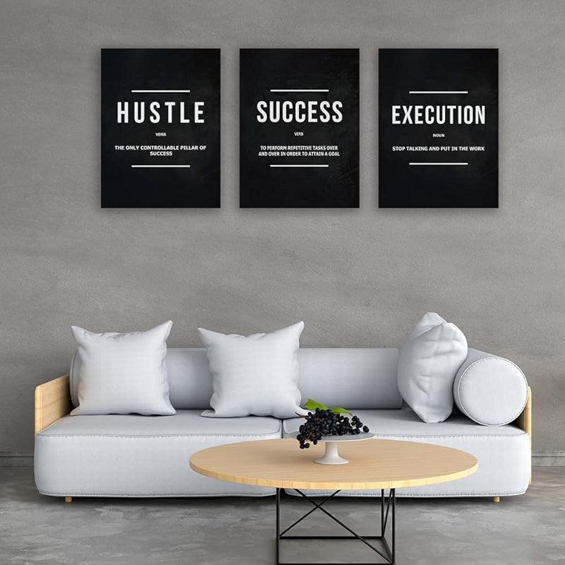 Inspirational Wall Art Canvas Set For Motivation And Success-Original Frame