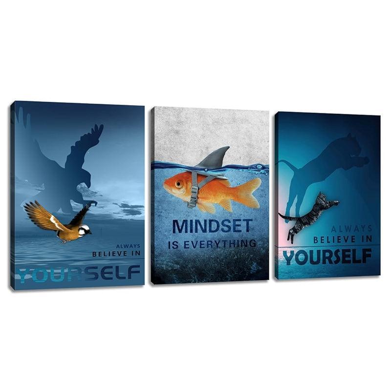 Inspirational Wall Art Canvas Set For Motivation And Success-Original Frame