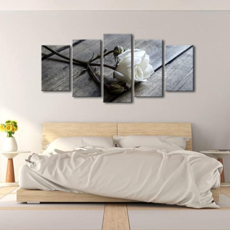 5 Pieces Floral Canvas Prints Wall Art Set-Original Frame