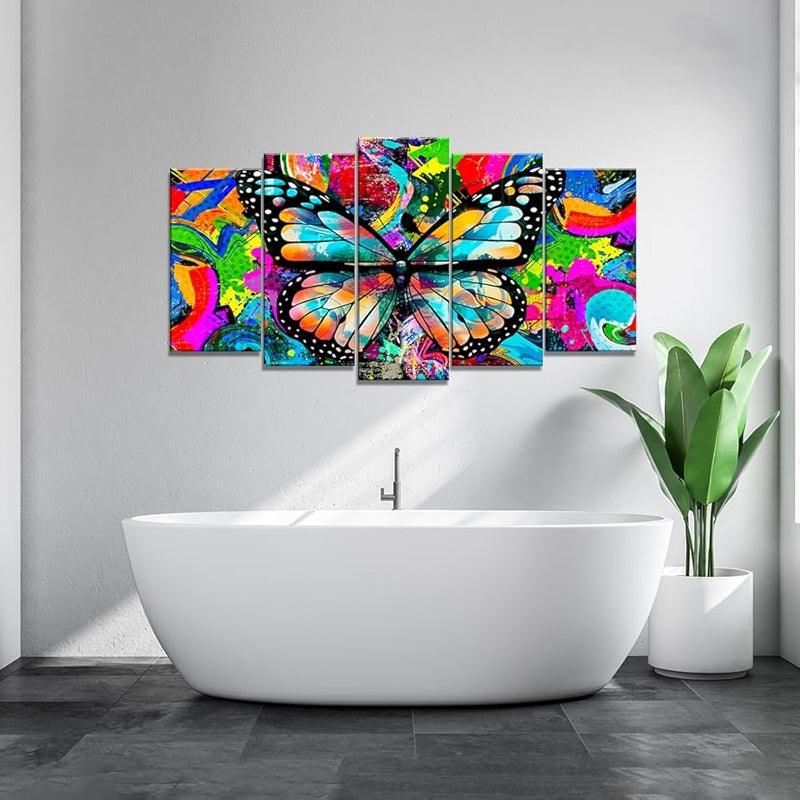 Modern Large Canvas Butterflies Wall Art Set-Original Frame