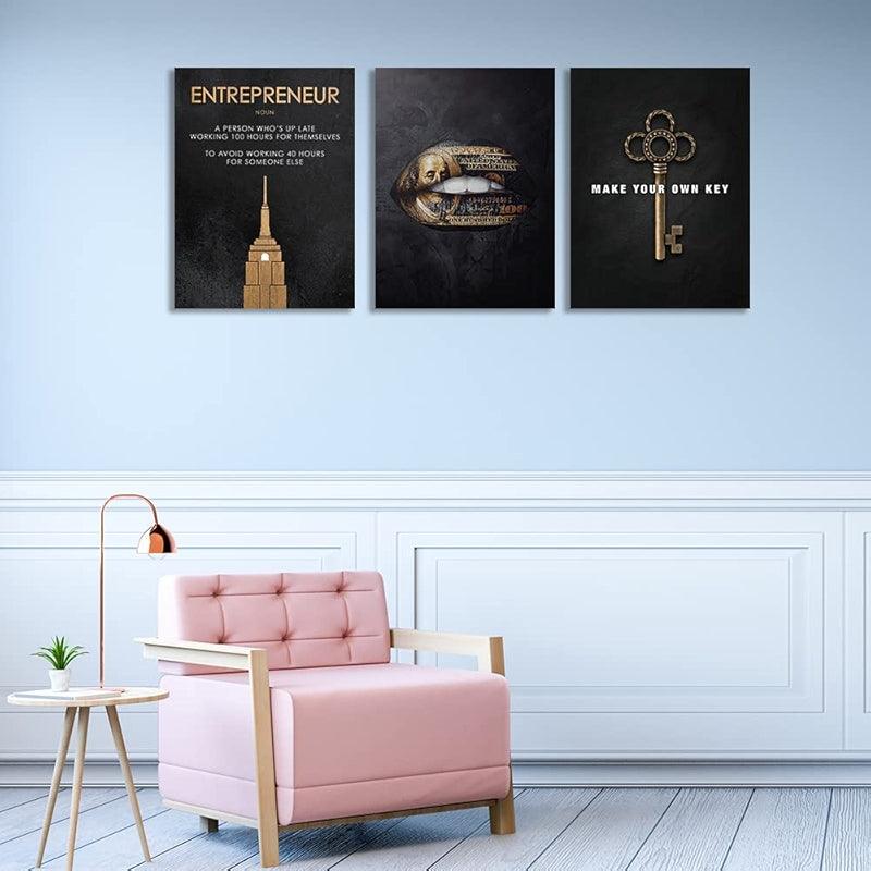 Inspirational Wall Art Canvas Set For Motivation And Success-Original Frame