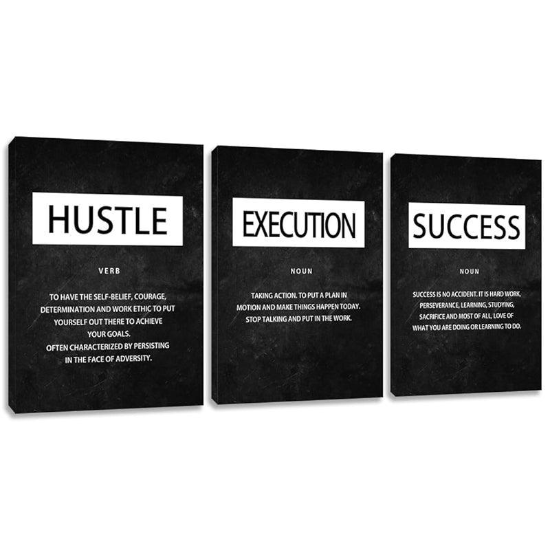 Inspirational Wall Art Canvas Set For Motivation And Success-Original Frame