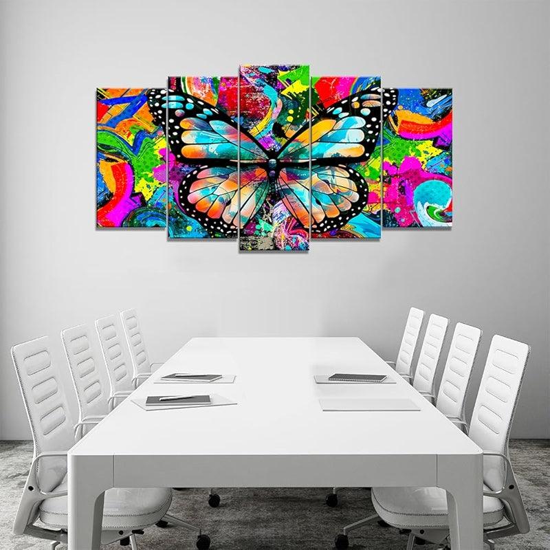 Modern Large Canvas Butterflies Wall Art Set-Original Frame