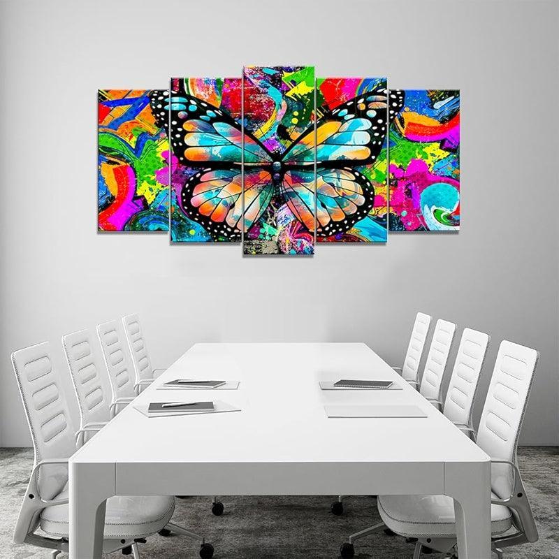 Modern Large Canvas Butterflies Wall Art Set-Original Frame