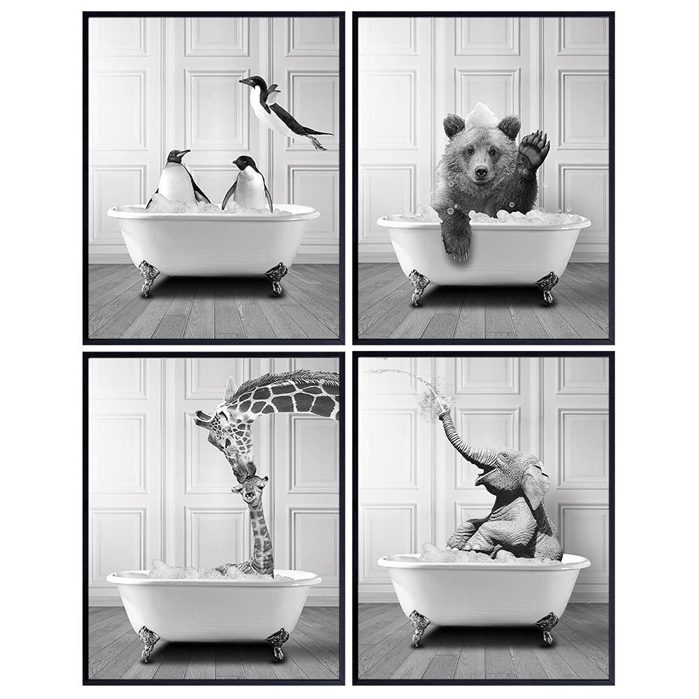Animal Print 4-Piece Home Decor Poster-Original Frame