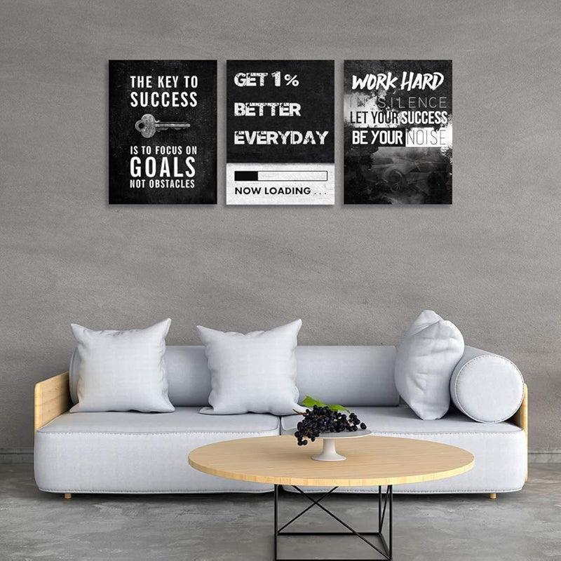 Inspirational Wall Art Canvas Set For Motivation And Success-Original Frame