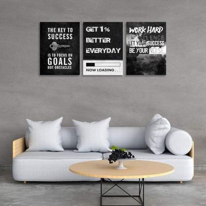 Inspirational Wall Art Canvas Set For Motivation And Success-Original Frame