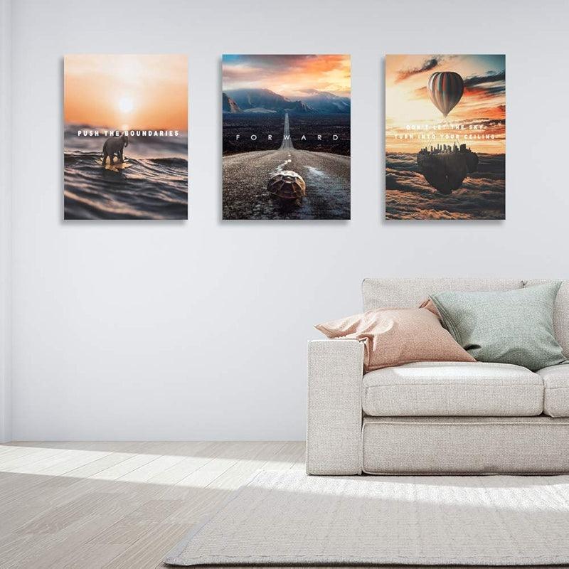Inspirational Wall Art Canvas Set For Motivation And Success-Original Frame