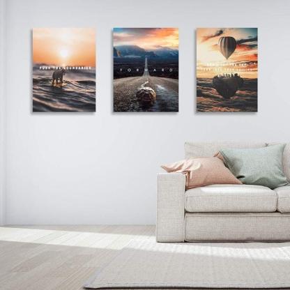 Inspirational Wall Art Canvas Set For Motivation And Success-Original Frame