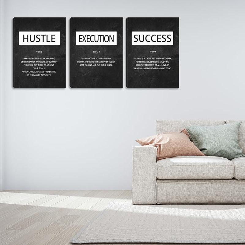 Inspirational Wall Art Canvas Set For Motivation And Success-Original Frame