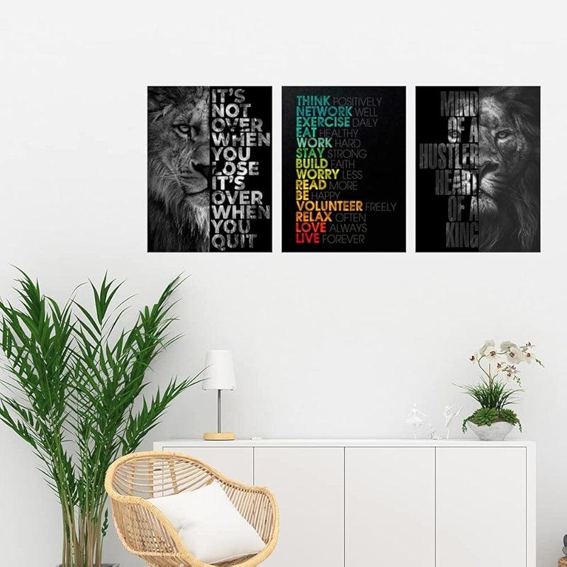 Inspirational Wall Art Canvas Set For Motivation And Success-Original Frame