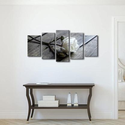 5 Pieces Floral Canvas Prints Wall Art Set-Original Frame