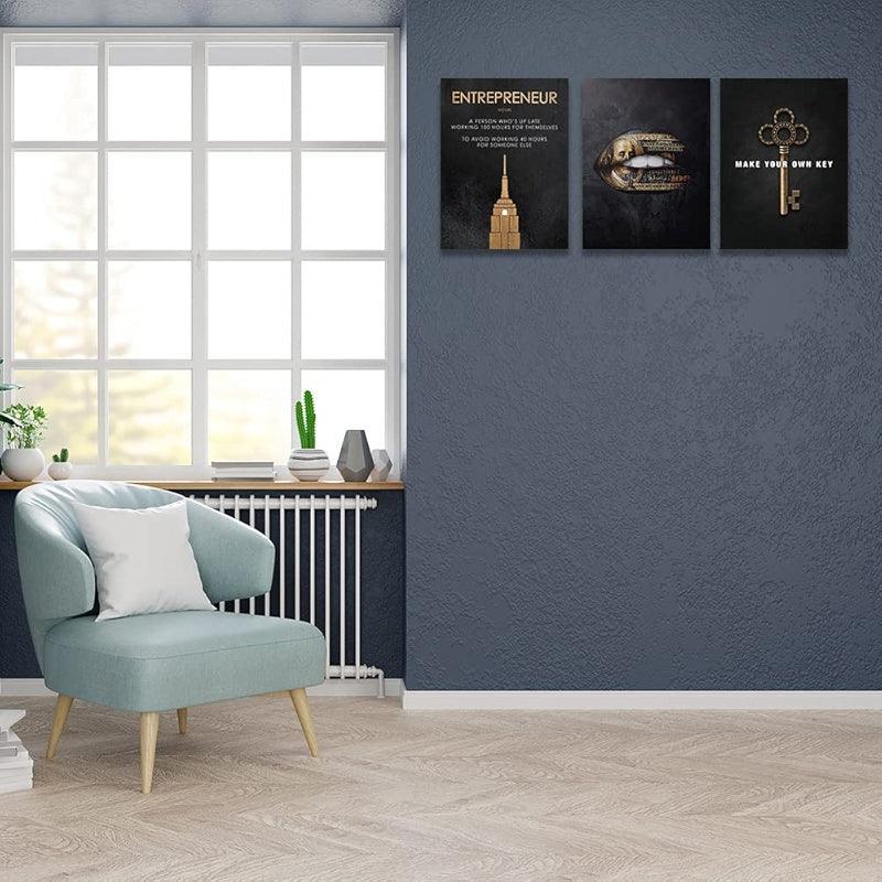 Inspirational Wall Art Canvas Set For Motivation And Success-Original Frame