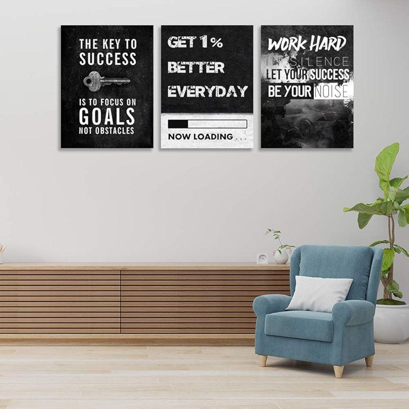 Inspirational Wall Art Canvas Set For Motivation And Success-Original Frame