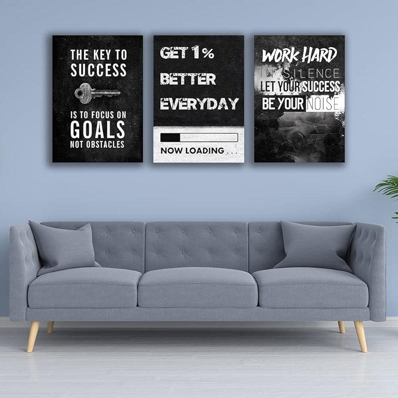 Inspirational Wall Art Canvas Set For Motivation And Success-Original Frame