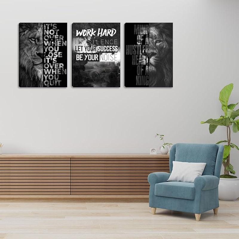 Inspirational Wall Art Canvas Set For Motivation And Success-Original Frame