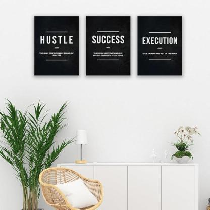 Inspirational Wall Art Canvas Set For Motivation And Success-Original Frame