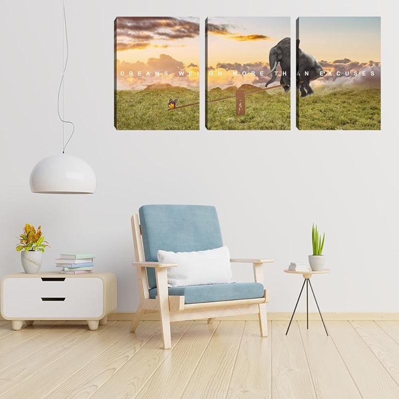 Inspirational Wall Art Canvas Set For Motivation And Success-Original Frame