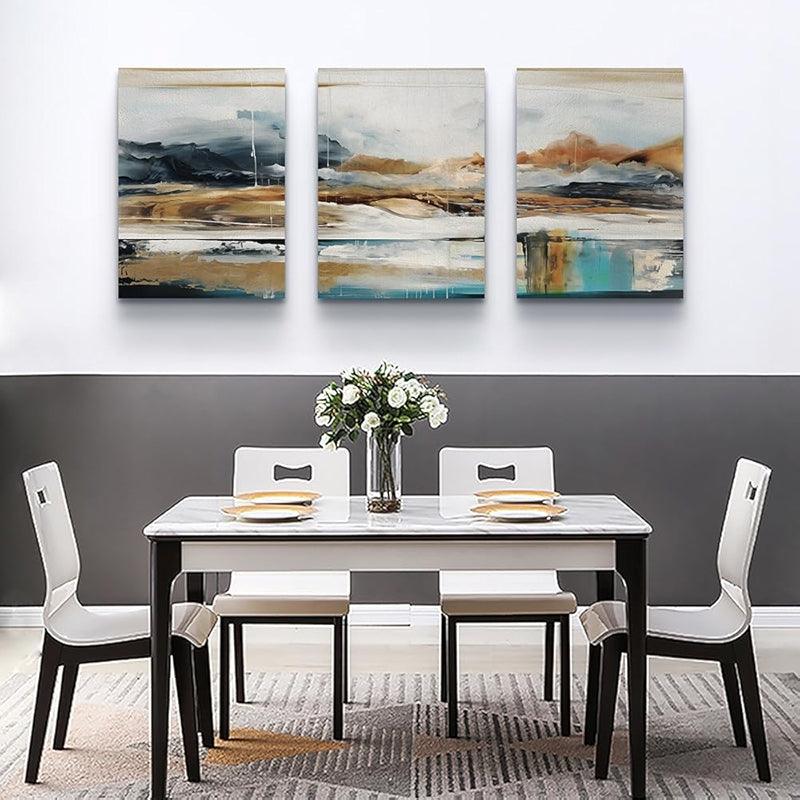 Abstract Mountain Forest Landscapes Canvas Wall Art Set-Original Frame